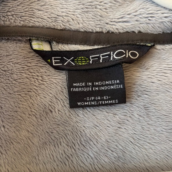 ExOfficio Jacket Women's Gray Snap Up Faux Fur Lined Fleece Lined Size Small - Picture 9 of 9